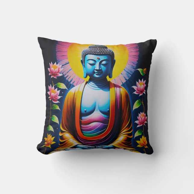 Buddha - Blühende Mindheit Kissen (Vorderseite)