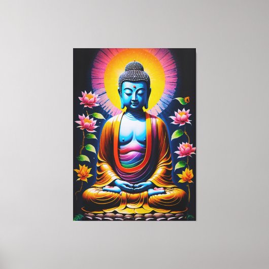 Buddha - Blühende Mindheit Leinwanddruck (Vorderseite)