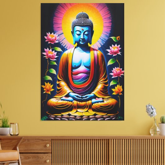 Buddha - Blühende Mindheit Leinwanddruck (Insitu (Wohnzimmer))