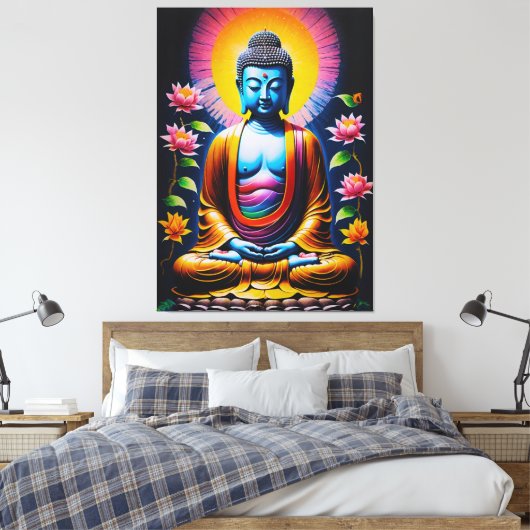 Buddha - Blühende Mindheit Leinwanddruck (Insitu (Schlafzimmer))