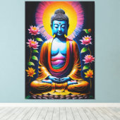 Buddha - Blühende Mindheit Leinwanddruck (Insitu (Holzboden))