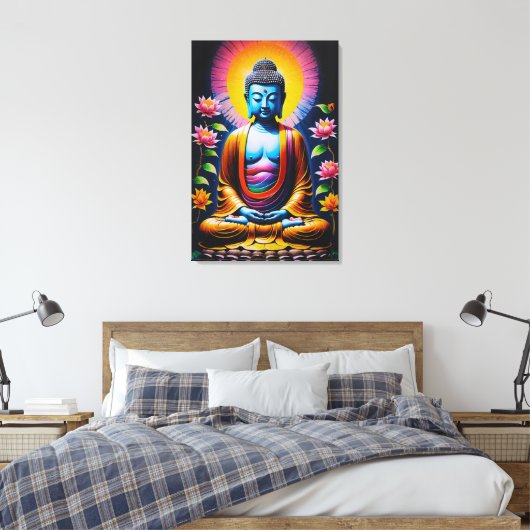 Buddha - Blühende Mindheit Leinwanddruck (Insitu (Schlafzimmer))