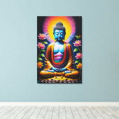 Buddha - Blühende Mindheit Leinwanddruck (Insitu (Holzboden))