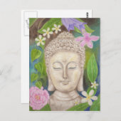 Buddha-Blume Postkarte (Vorne/Hinten)