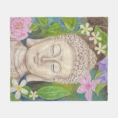 Buddha-Blumen-Fleece Fleecedecke (Vorderseite (Horizontal))