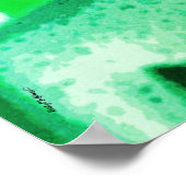 Buddha Bright Green Ombre Meditation Zen Art Poster (Ecke)