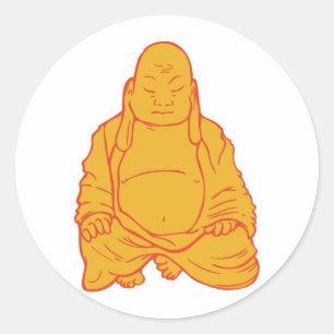 Buddha ~ Buddhismus-Buddhist-Sonnendurchbruch Runder Aufkleber