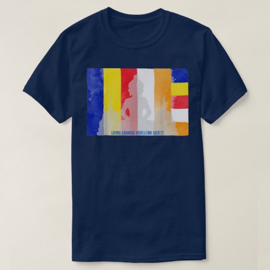 Buddha Buddhistische Flagge Spiritueller Yoga T-Shirt (Design vorne)