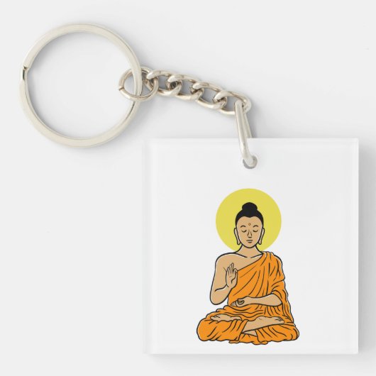 Buddha Cartoon Buddhism.net Acrylic Schlüsselanhän Schlüsselanhänger (Vorderseite)