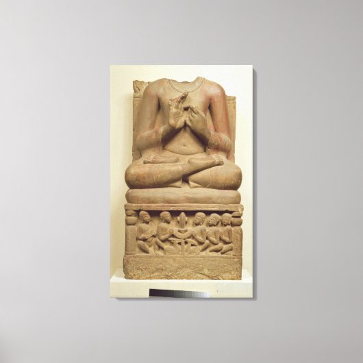 Buddha-Carving in der Haltung, a s zu predigen Leinwanddruck (Vorderseite)