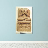 Buddha-Carving in der Haltung, a s zu predigen Leinwanddruck (Insitu (Holzboden))