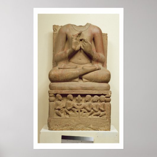 Buddha-Carving in der Haltung, a s zu predigen Poster (Vorne)