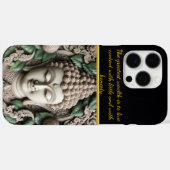 Buddha Carving mit Blätter. Generative KI Case-Mate iPhone Hülle (Rückseite (Horizontal))