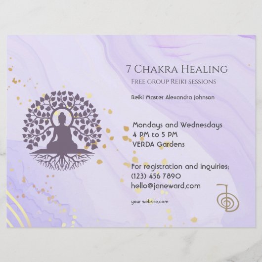 Buddha Chakra Energy Healer Reiki Horizontal Flyer (Vorne)