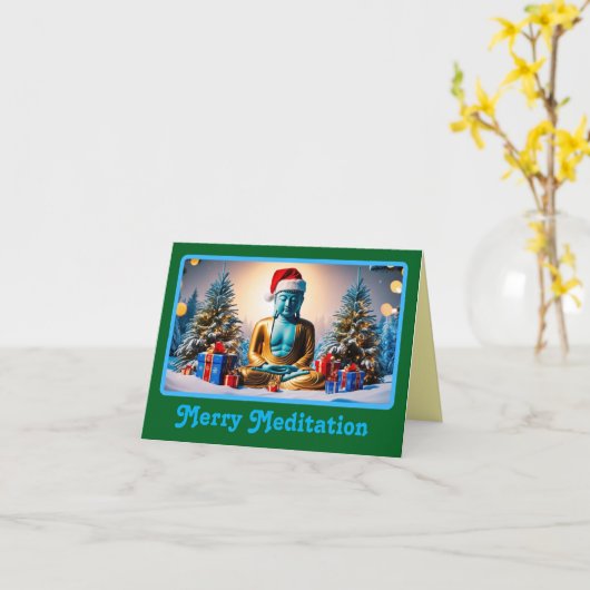 Buddha Christmas Karte (Gelbe Blume)