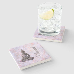 Buddha Classy Pink Lavender Marble Steinuntersetzer
