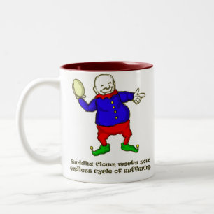 Buddha-Clown Zweifarbige Tasse