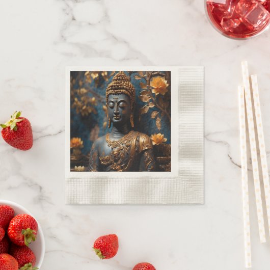 Buddha Coined Cocktail Ecru Papier Napkins Serviette (Beispiel)