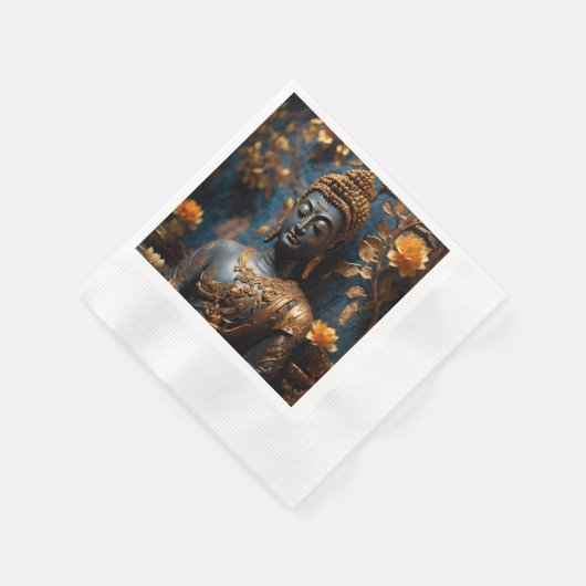 Buddha Coined Cocktail White Paper Napkins Serviette (Ecke)