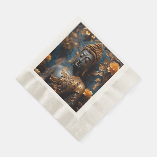 Buddha Coined Luncheon Ecru Paper Napkins Serviette (Ecke)