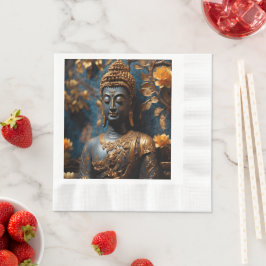 Buddha Coined Luncheon White Paper Napkins  Serviette
