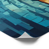 Buddha Colorful Modern Pixel Art Poster (Ecke)