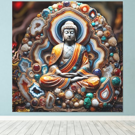 Buddha-Core-Geode Leinwanddruck (Insitu (Holzboden))