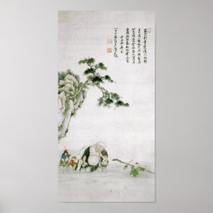 Buddha Crossing River Watanabe Shuseki Fine Art Poster