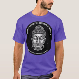 Buddha Dalai Lama Lokah Samastah Sukhino Bhavantu T-Shirt