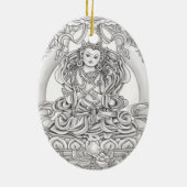 Buddha der Mitleidovalverzierung Keramik Ornament (Hinten)