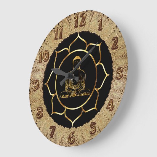 Buddha, der Yogameditationsentwurf tut Große Wanduhr (Winkel)