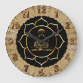 Buddha, der Yogameditationsentwurf tut Große Wanduhr (Vorderseite)
