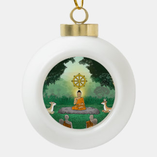 Buddha, Dharma, Sangha Weihnachtsschmuck Keramik Kugel-Ornament