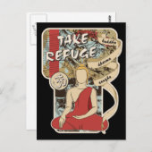 Buddha, Dharma und Sangha Postkarte (Vorne/Hinten)