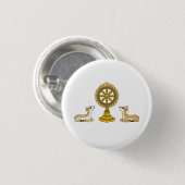 Buddha Dharma Wheel & Deers Button (Vorne & Hinten)