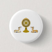Buddha Dharma Wheel & Deers Button (Vorderseite)
