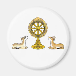 Buddha Dharma Wheel & Deers Magnet