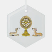 Buddha Dharma Wheel & Deers Ornament (Vorderseite)