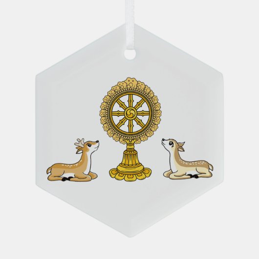 Buddha Dharma Wheel & Deers Ornament (Rückseite)