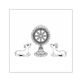 Buddha Dharma Wheel & Deers Rubber Briefmarke Gummistempel (Prägung)