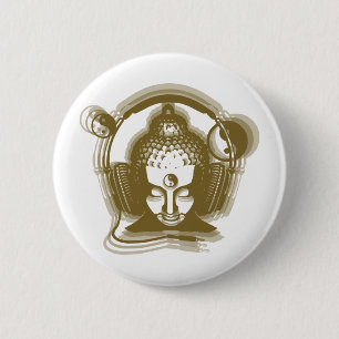 Buddha-Diskjockey Button