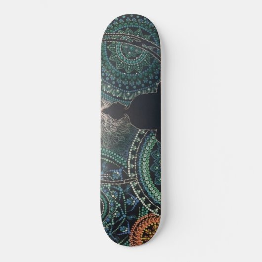 Buddha Dot Art Mandala, spirituelle Kunst Skateboard (Vorderseite)
