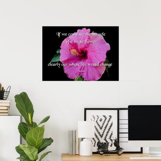 Buddha, eine Single-Blume Poster (Heimbüro)