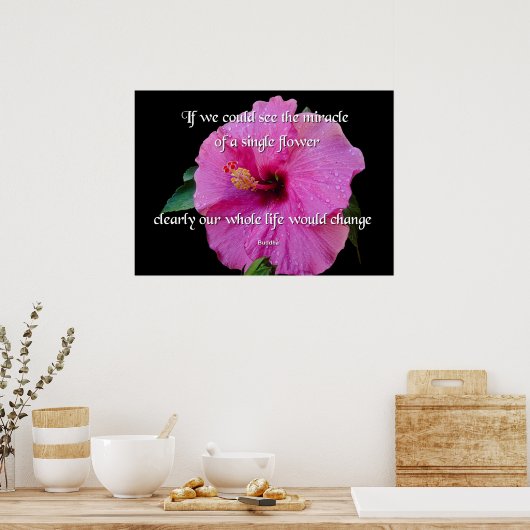 Buddha, eine Single-Blume Poster (Küche)