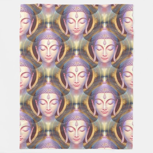 Buddha Energy - Fantas nahtloses Muster 2 Fleecedecke (Vorderseite)