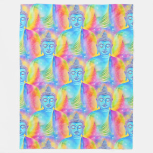 Buddha Energy - Wasserfarbenes nahtloses Muster 1 Fleecedecke