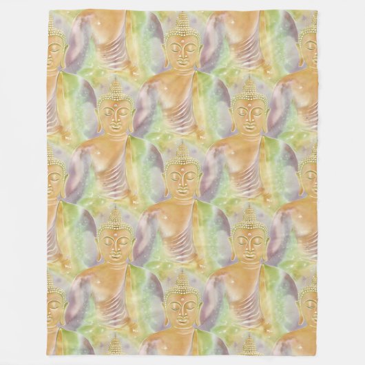 Buddha Energy - Wasserfarbenes nahtloses Muster 3 Fleecedecke (Vorderseite)