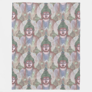 Buddha Energy - Wasserfarbenes nahtloses Muster 4 Fleecedecke