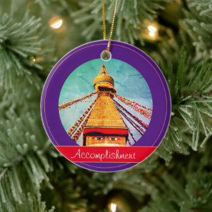 Buddha Eyes & Accomplishment - Boudhanath Stupa Keramik Ornament