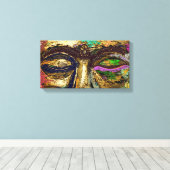 Buddha Eyes Psychedelic Pop Art Canvas Print Leinwanddruck (Insitu (Holzboden))